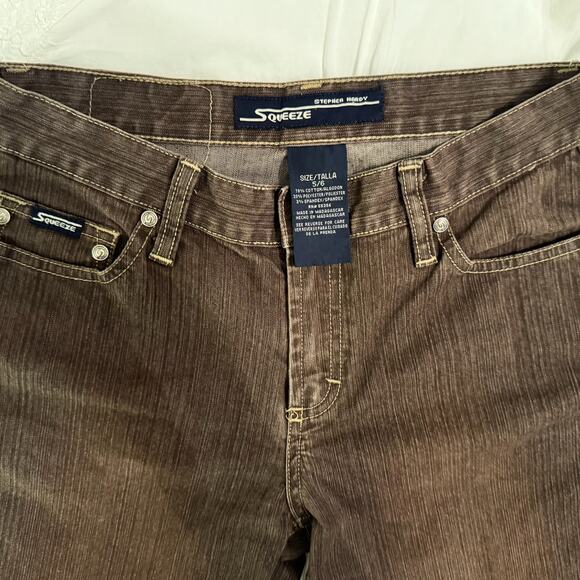 Vintage Y2K Stephen Hardy Squeeze Low Rise Boot Cut Stretch Jeans Brown Sz 5/6 - Picture 2 of 9
